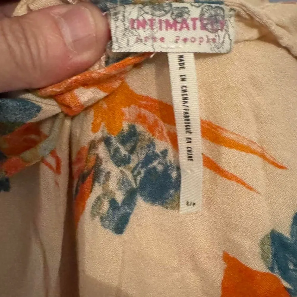 Intimately Free People Pink Tropical Star Chasing Slip/Maxi Dress/Cover up Sz S - Image 8