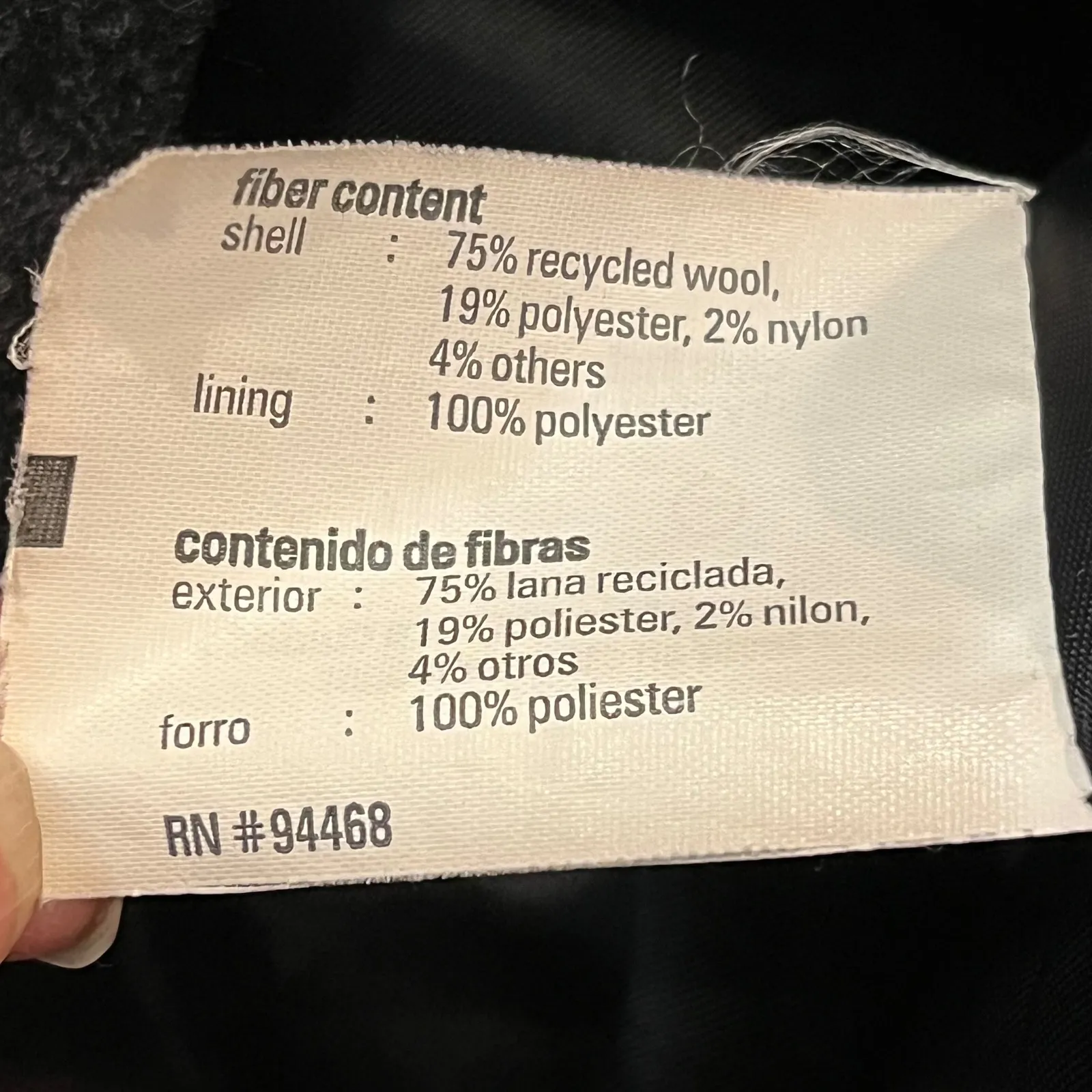 Braetan WOOL BLEND Women Large Charcoal Grey Double Breasted Hooded Pea Coat Gray - Image 6