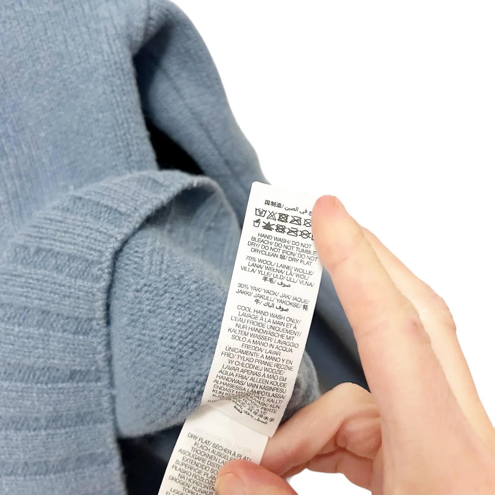 Sweaty Betty Blue Elevate Mountain Wool Yak Blend Sweater Sz 4-6 - Image 4