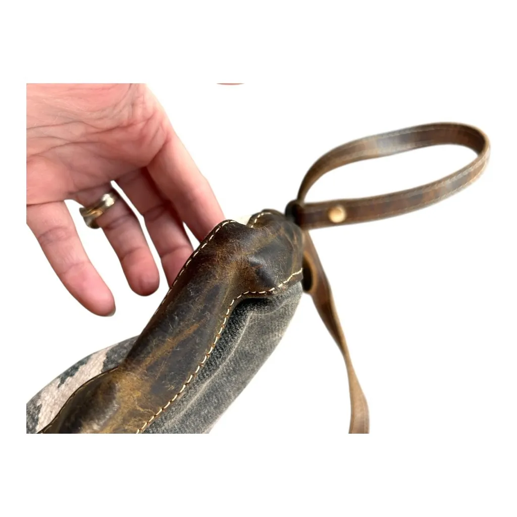 Myra Bag Seeker Leather Crossbody shoulder Handbag Canvas Blue - Image 6