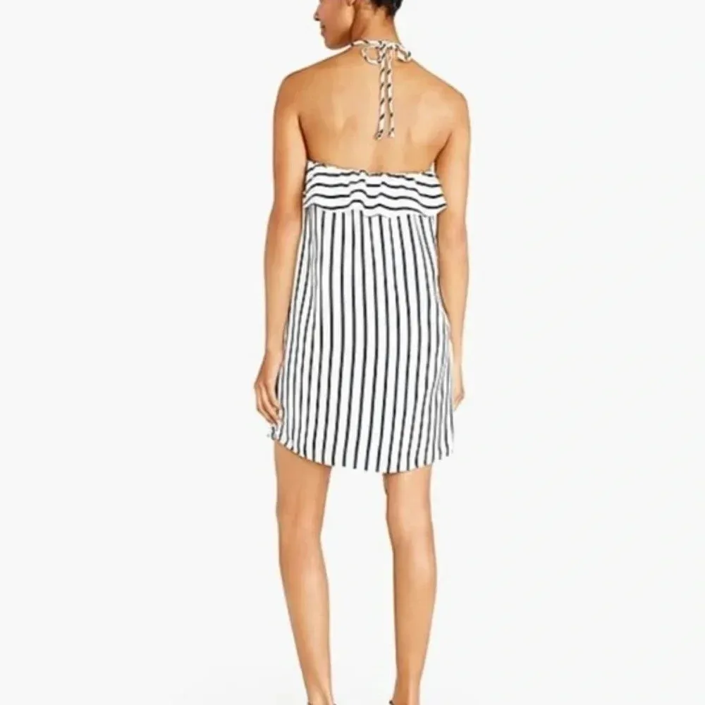 J. Crew Navy & White Striped Coastal Ruffle Summer Halter Dress Size XXS NWT - Image 2