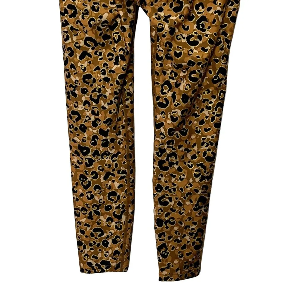 Carbon38 Womens Printed High Rise Layered Gold Leopard 7/8 Leggings Size Small - Image 6