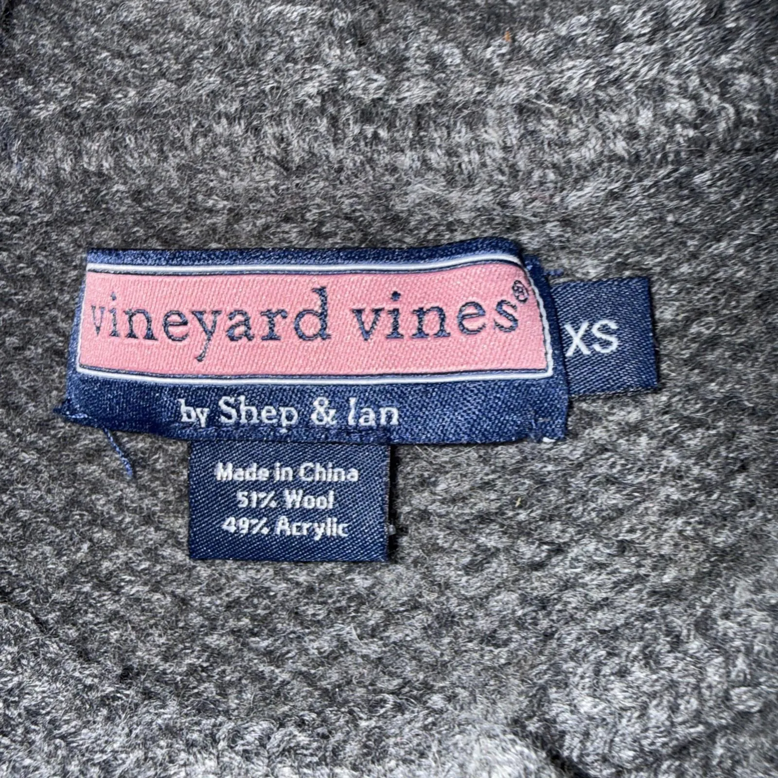 Vineyard Vines Minimalist Gray Hooded Button Up Wool Knitted Cardigan Women’s XS - Image 7