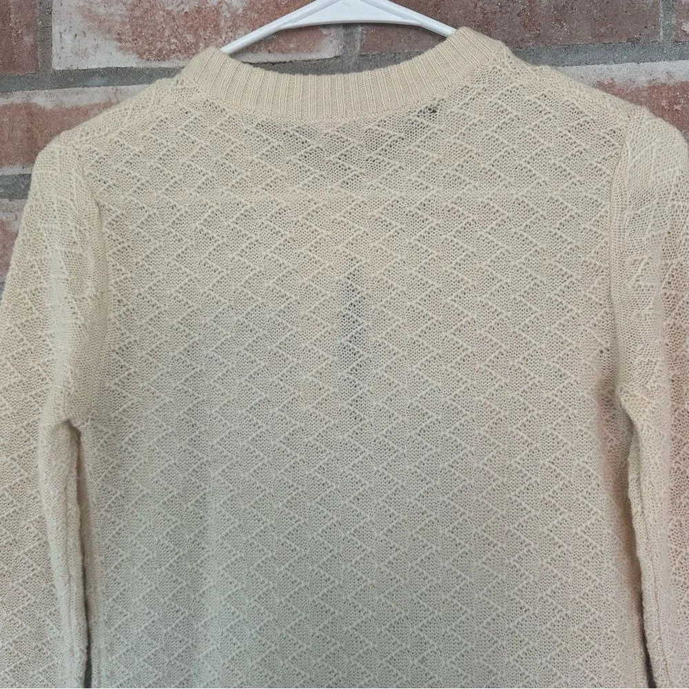 Tory Burch Wool Alpaca Tunic Knit Mim Sweater Women’s XS Cream Leather Accent - Image 8