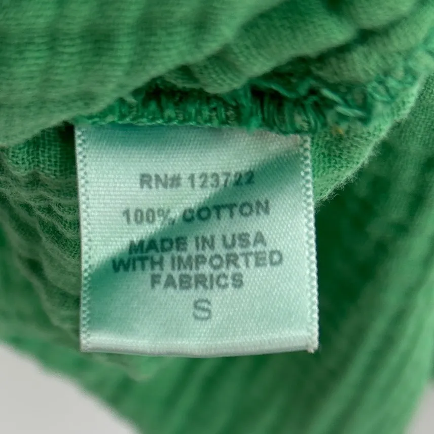 Xirena Avery Green Gauze Cotton V Neck Short Sleeve Casual Top Womens Size Small - Image 8