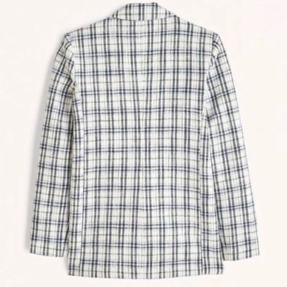 NWOT Abercrombie & Fitch Tweed Plaid Blazer Size XL - Image 2