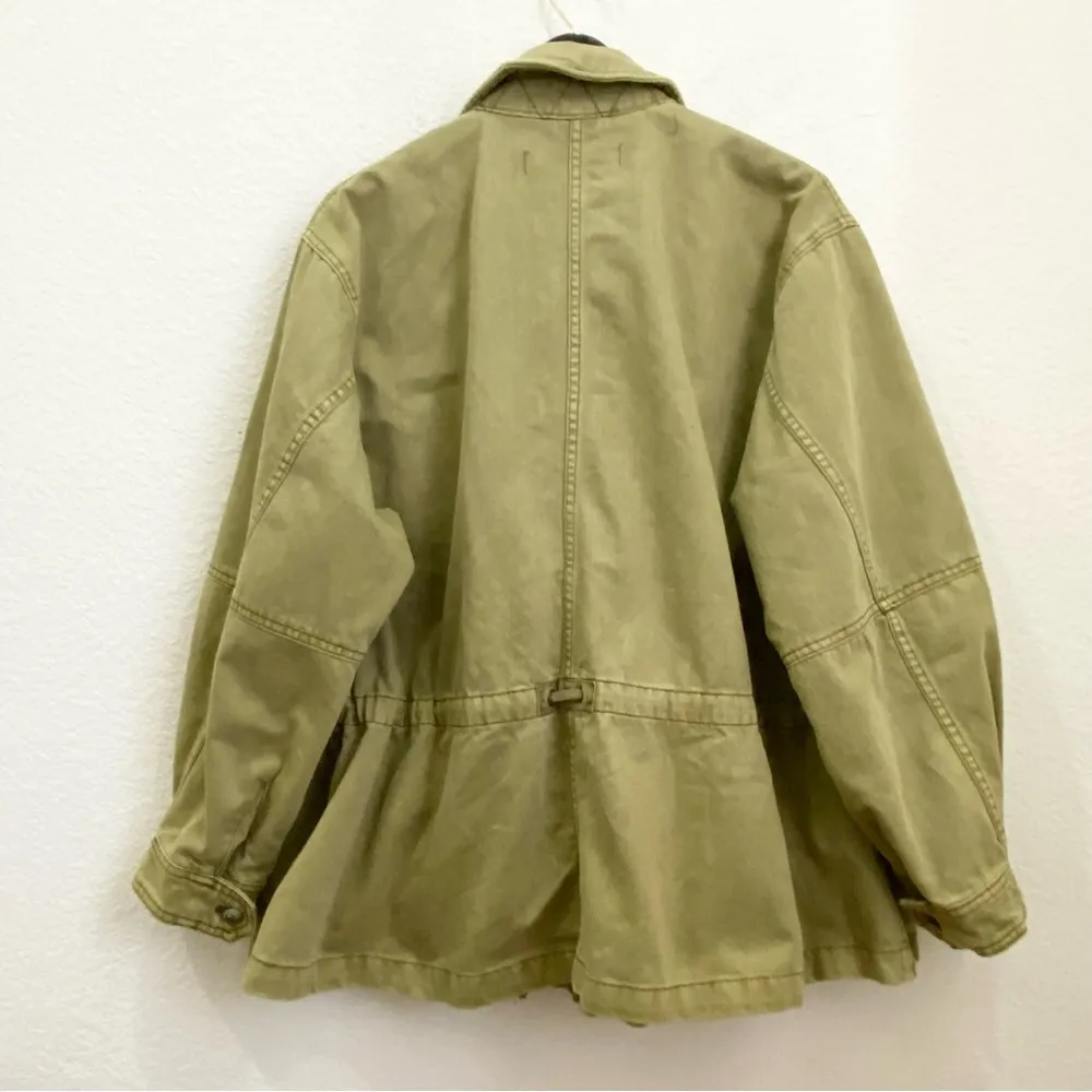 FREE PEOPLE Seize The Day Jacket Olive Oversized Utility Jacket Size S - Image 8