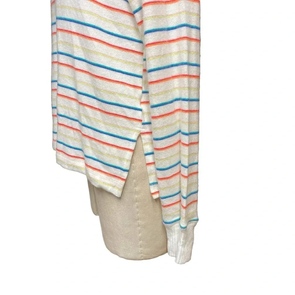 LNA Brushed Carly Striped Hoodie Sweater White Colorful‎ Size XS - Image 6