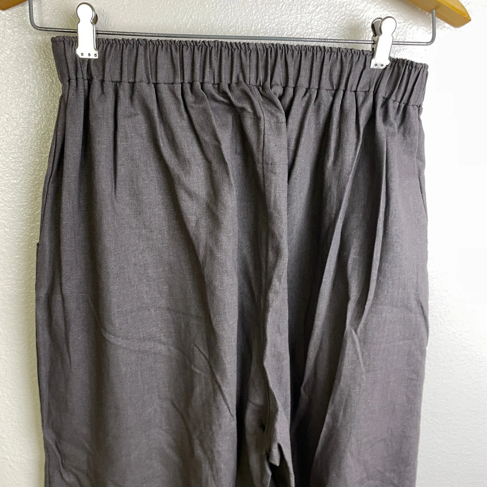 Farmhouse Frocks Poppy Wide Leg Pants Womens Medium Taupe Elastic Amish NWT Gray - Image 6