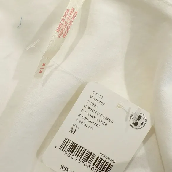 FREE PEOPLE 2‎ Tone Tank in White Combo NWT size Medium - Image 7