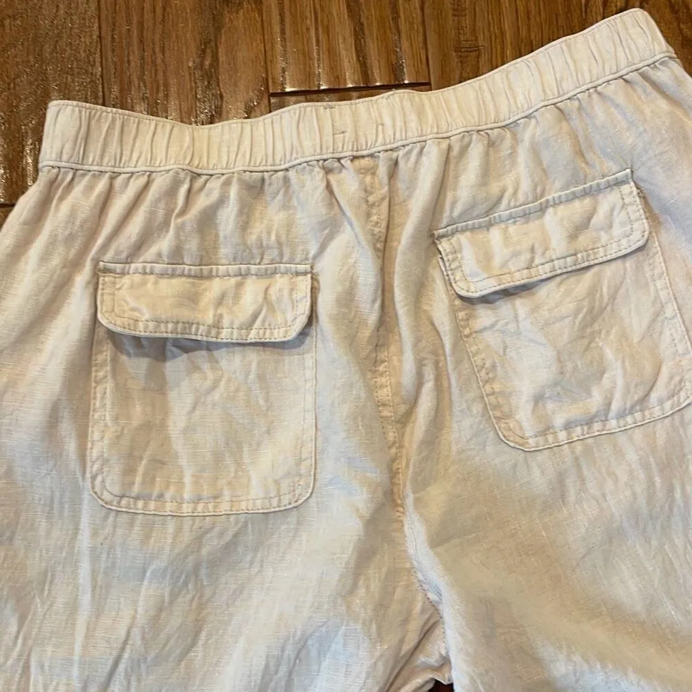 Nicole Miller  100% linen taupe pant size large - Image 9