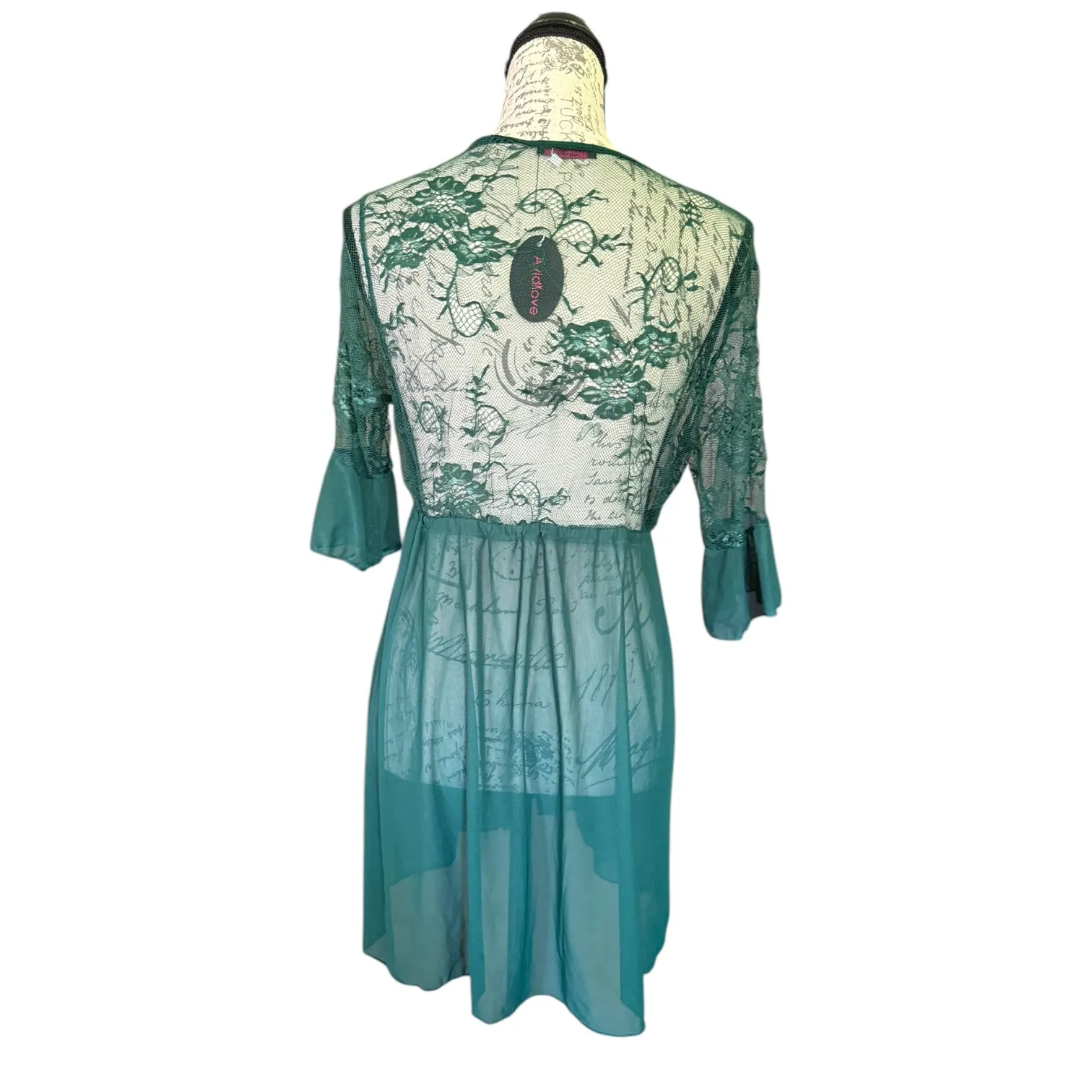 AvidLove Green Stretch Lace Lingerie Pajama Size Large - Image 2