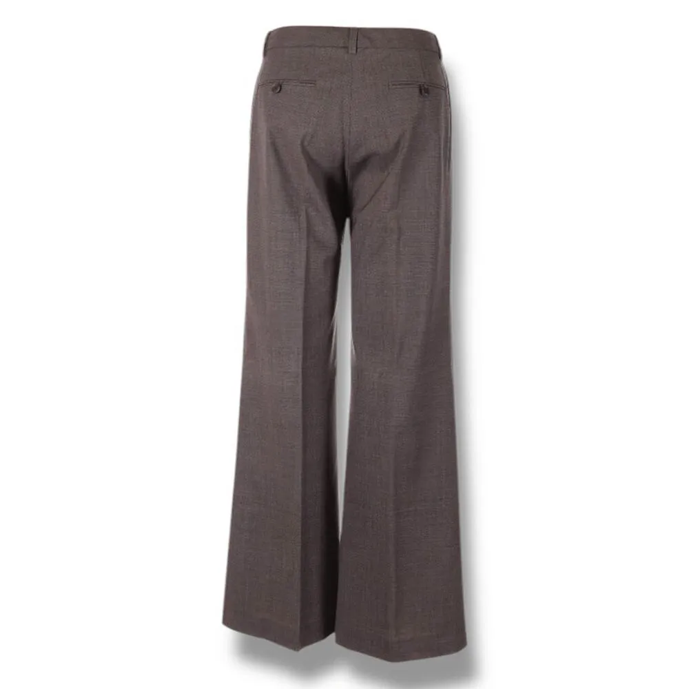 Theory Emery Brown Wool Blend Wide-Leg Tailored Trousers Size 6 Business Office - Image 2