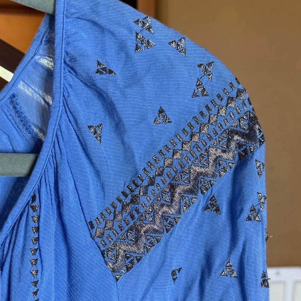 REVOLVE The Jetset Diaries Blue Embroidered Long Sleeve Dress Size Small - Image 5