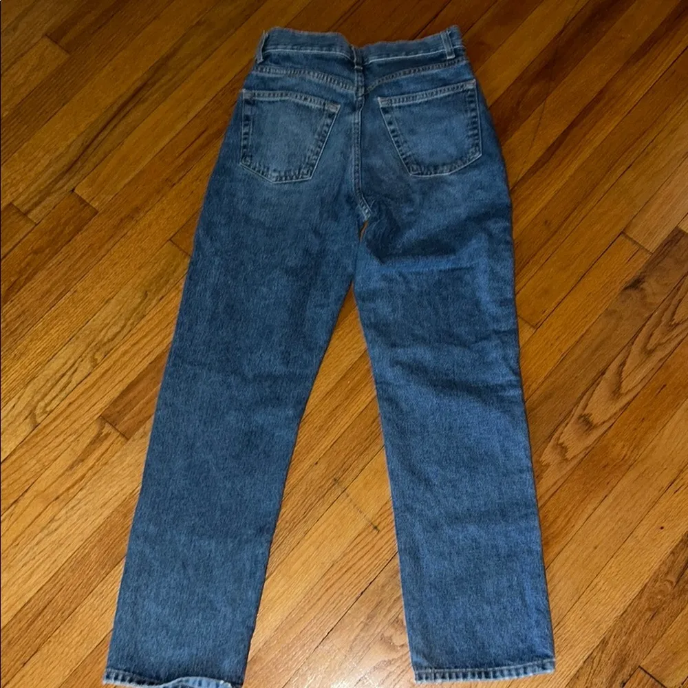 Topshop Blue Straight-Leg Distressed Jeans - Image 8