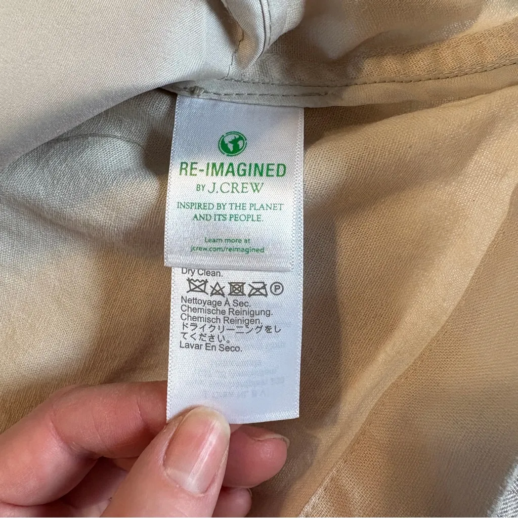 J. Crew Linen Cotton 1-Button Blazer Cream Coastal Preppy Academia Women 14 - Image 7