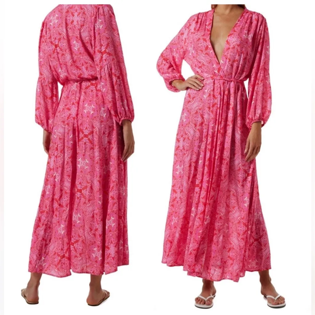 Melissa Odabash Gabby Kaftan Swim Cover size XS NEW $557 in Carnival Pink - Image 4