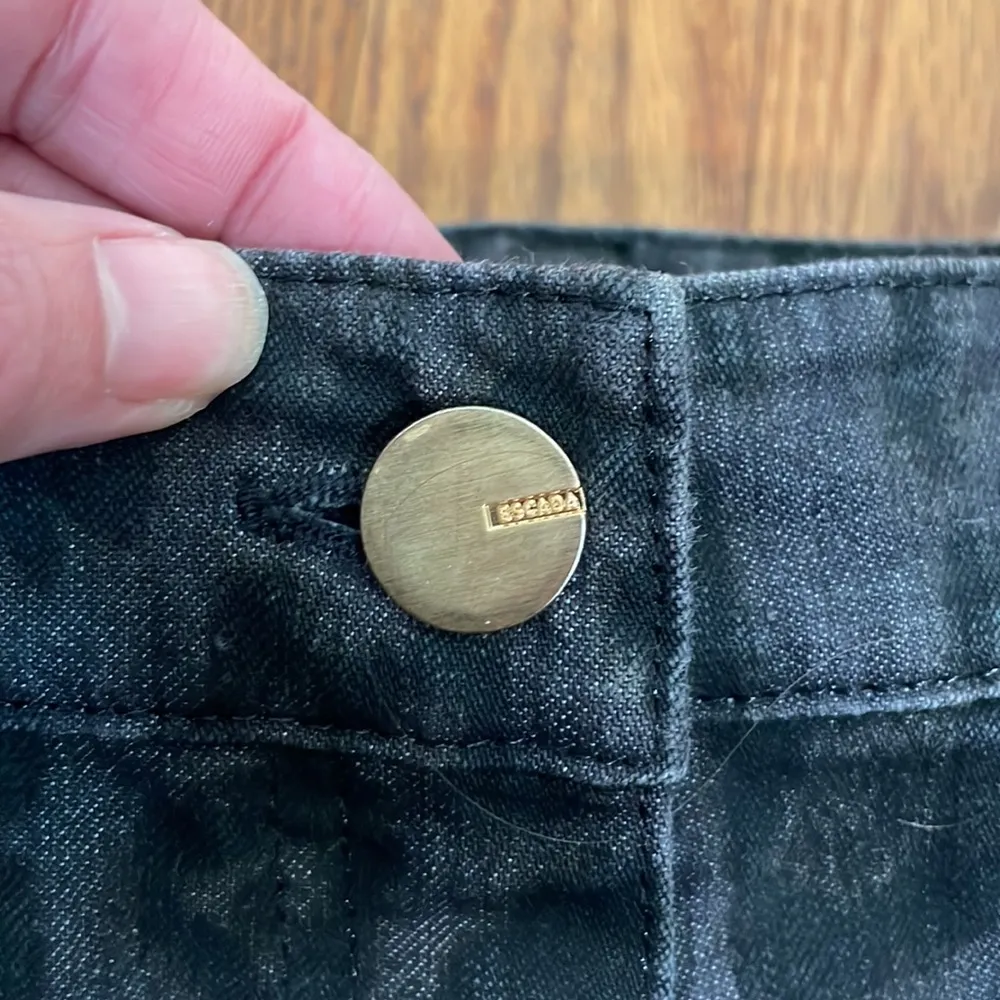 Escada Slim Straight‎ Jeans leopard print Black Grey size 34 us 2 - Image 5