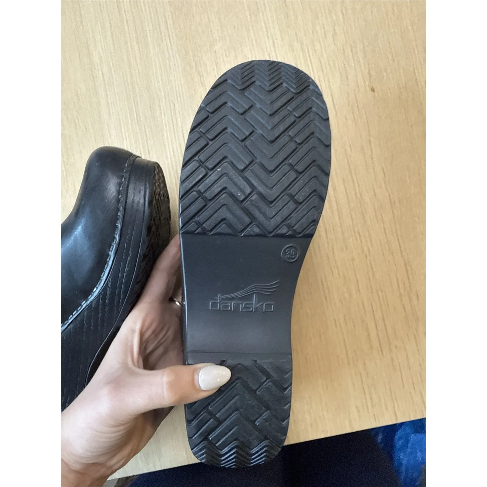 Dansko Black Leather Clogs Shoes Size 39/ US 8.5-9 - Image 9