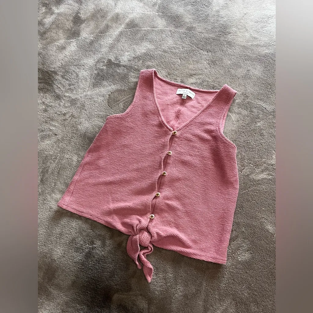 MADEWELL Texture & Thread Button Front Sleeveless Shirt Tank Top Sz S EUC - Image 4