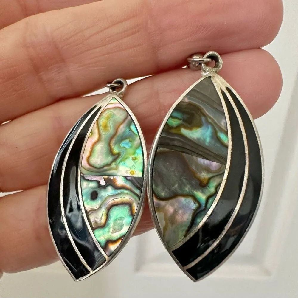 Alpaca Mexico abalone drop earrings Green - Image 3