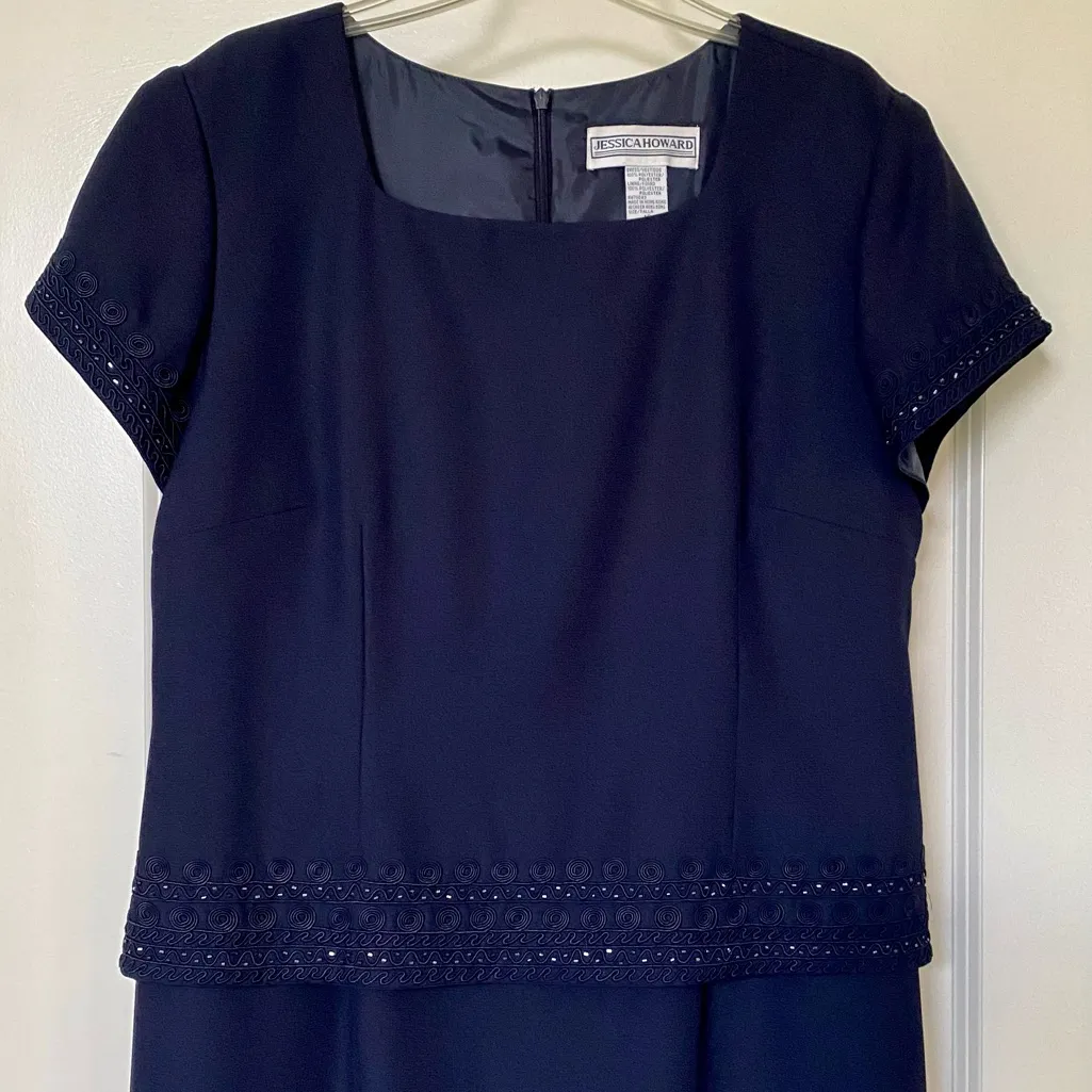 JESSICA HOWARD - Navy Beaded Formal Dress - Brand New, Never Worn! - Image 2