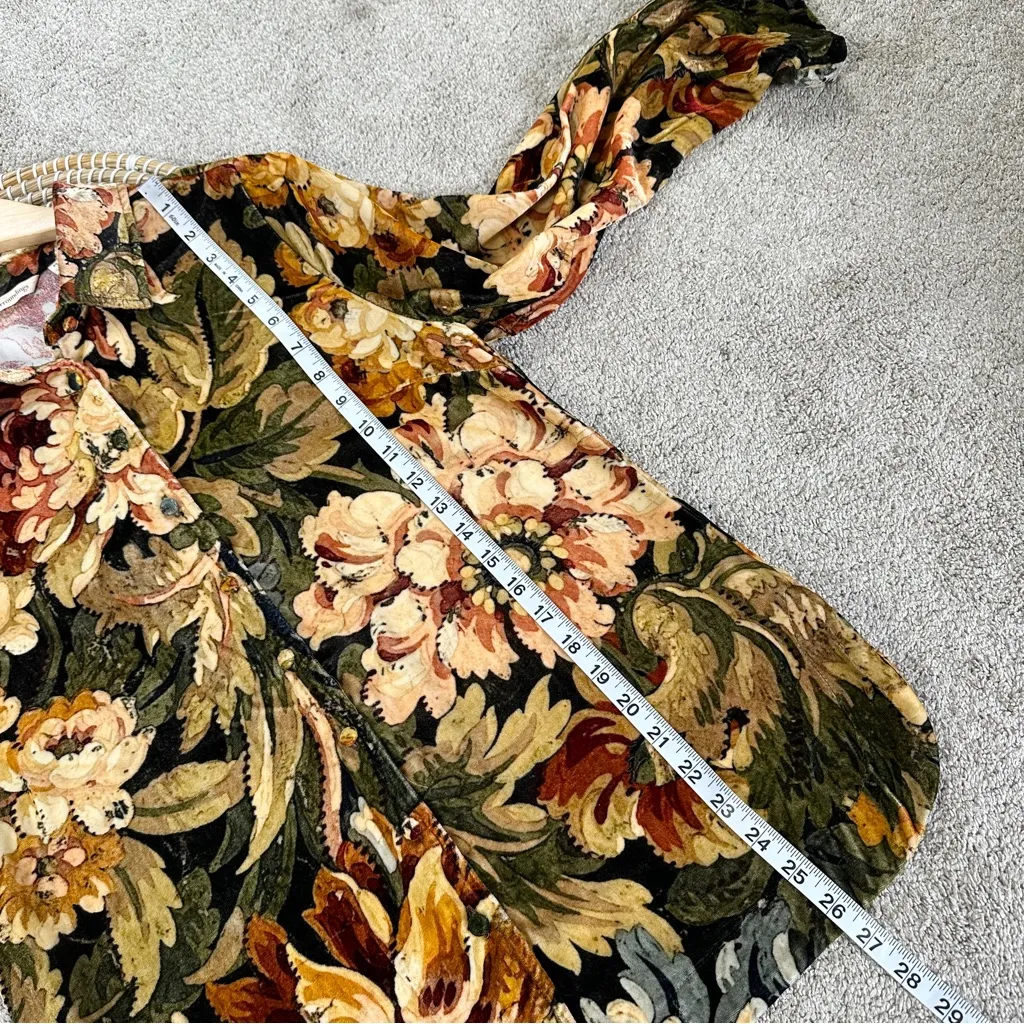 Soft Surroundings Icon Silk Velvet Poets Tunic Shirt Longsleeve in Multicolor PS - Image 13