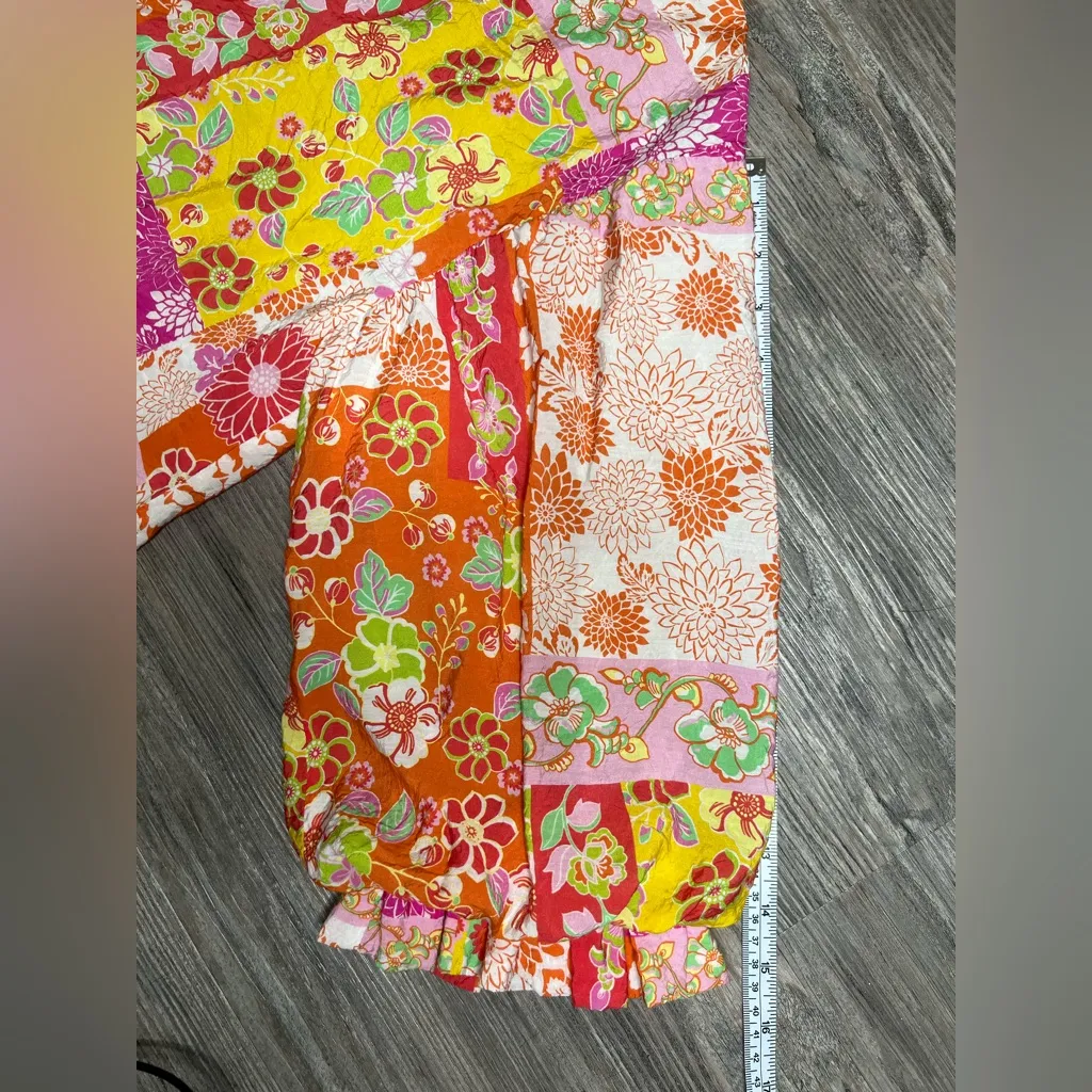 Fate Colorful Floral Blouse size medium Pink - Image 15