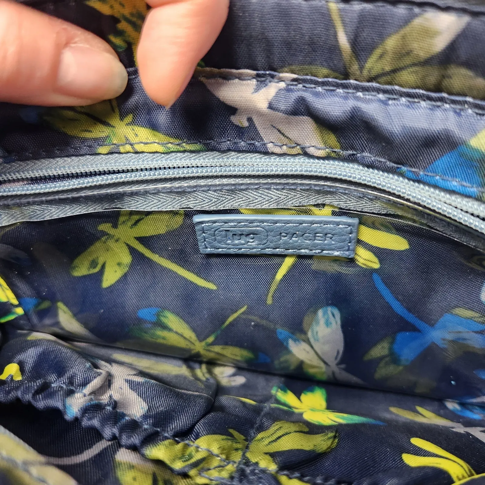 Lug Blue Pebbled Leather Studded Everyday Casual VL Crossbody Shoulder Bag - Image 12