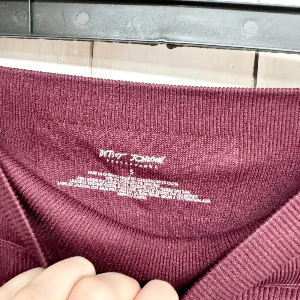 Betsey Johnson Small Performance Black Ankle Leggings Yoga Pilates Gym Running - Image 2