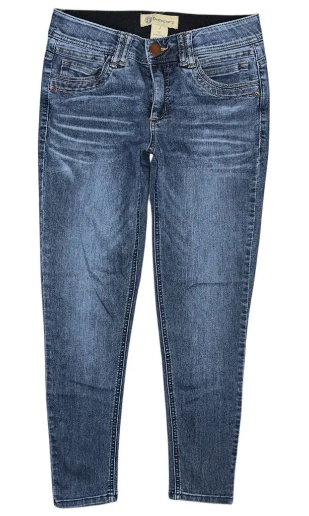 Democracy Ab Technology Women’s 4 Slimming Jeans Ankle Stretch Medium Wash Blue - Image 1
