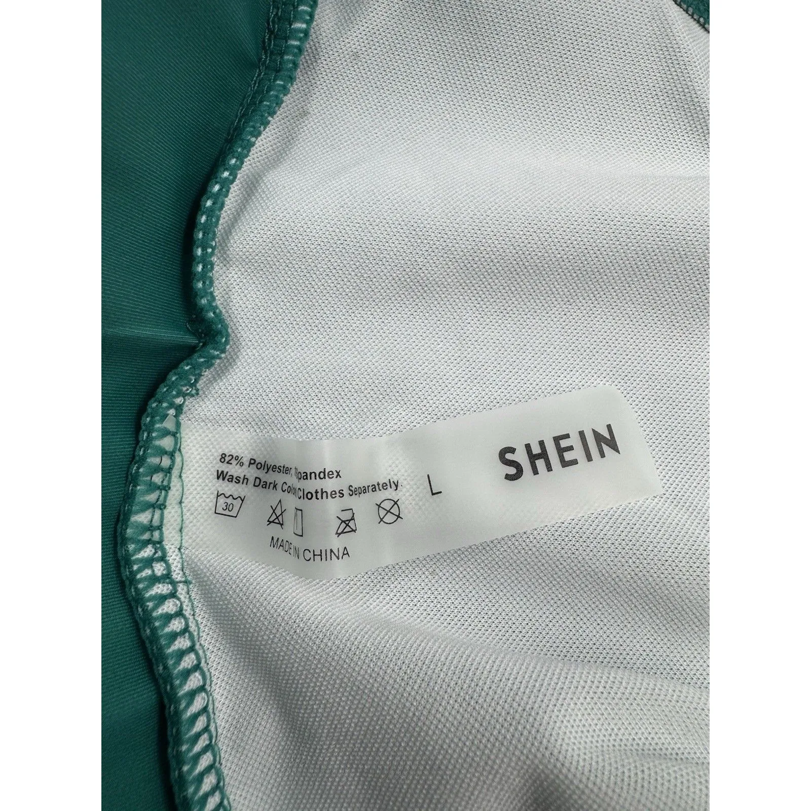 New SHEIN Swim Bikini Set Top & Swim Bottom Teal/Green Women’s SIZE L - Image 10