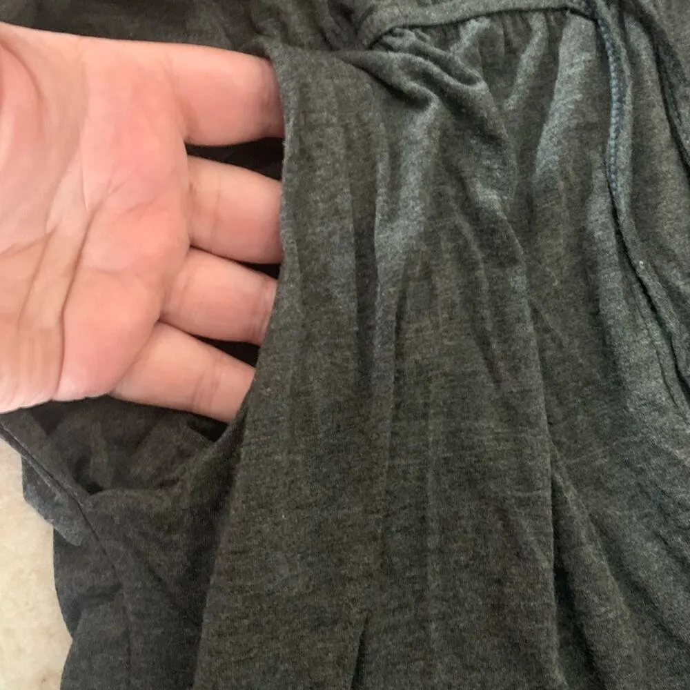 Zyia womens medium gray lounge jumpsuit long sleeve tie waist relaxed cute athle - Image 8