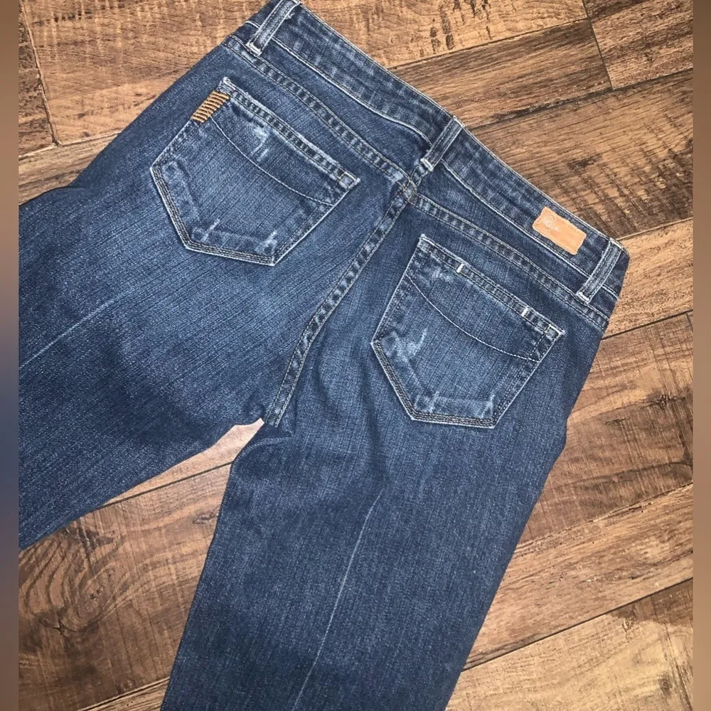 Y2k Paige Hollywood hills casual rise boot cut flare boho jeans denim fall $218 - Image 7