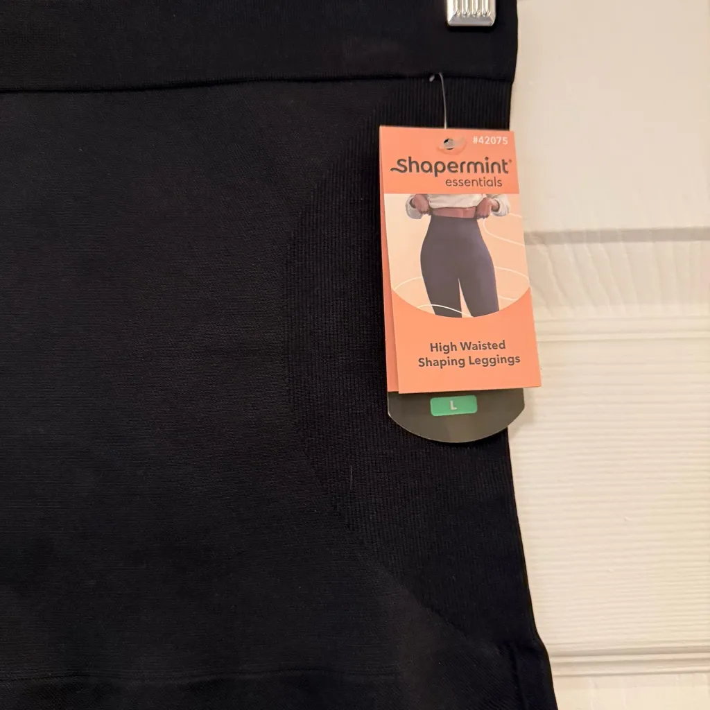 NWT Shapermint Essentials Women's High Waisted Shaping Leggings Black Size L - Image 4