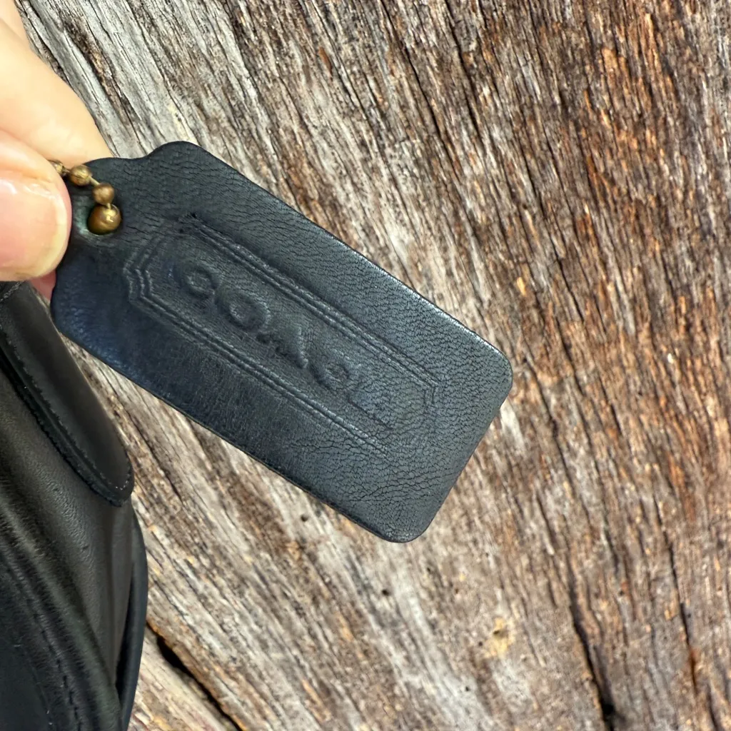 Vintage COACH #9947 "Vista" Black Leather Crossbody Bag Purse Saddle 90’s - Image 4