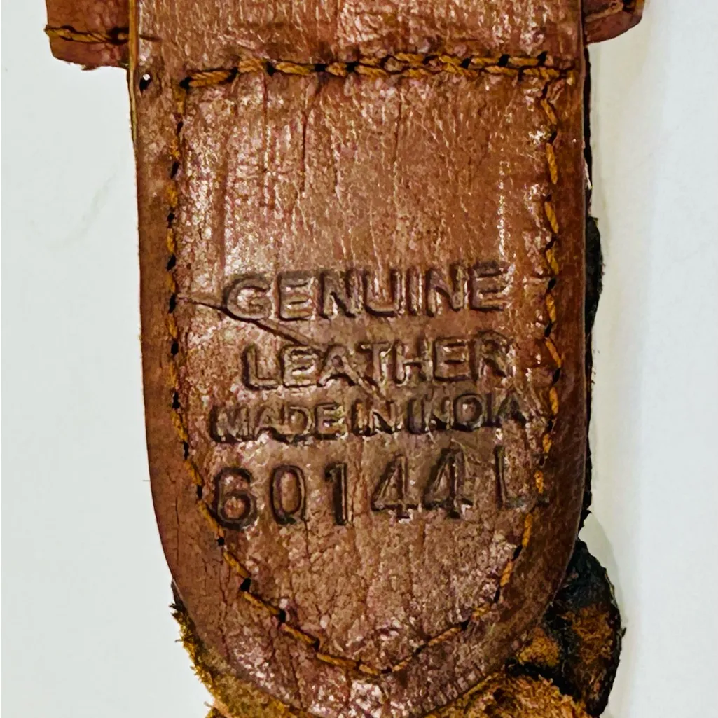 Brown Woven Leather Belt 38” - Image 4