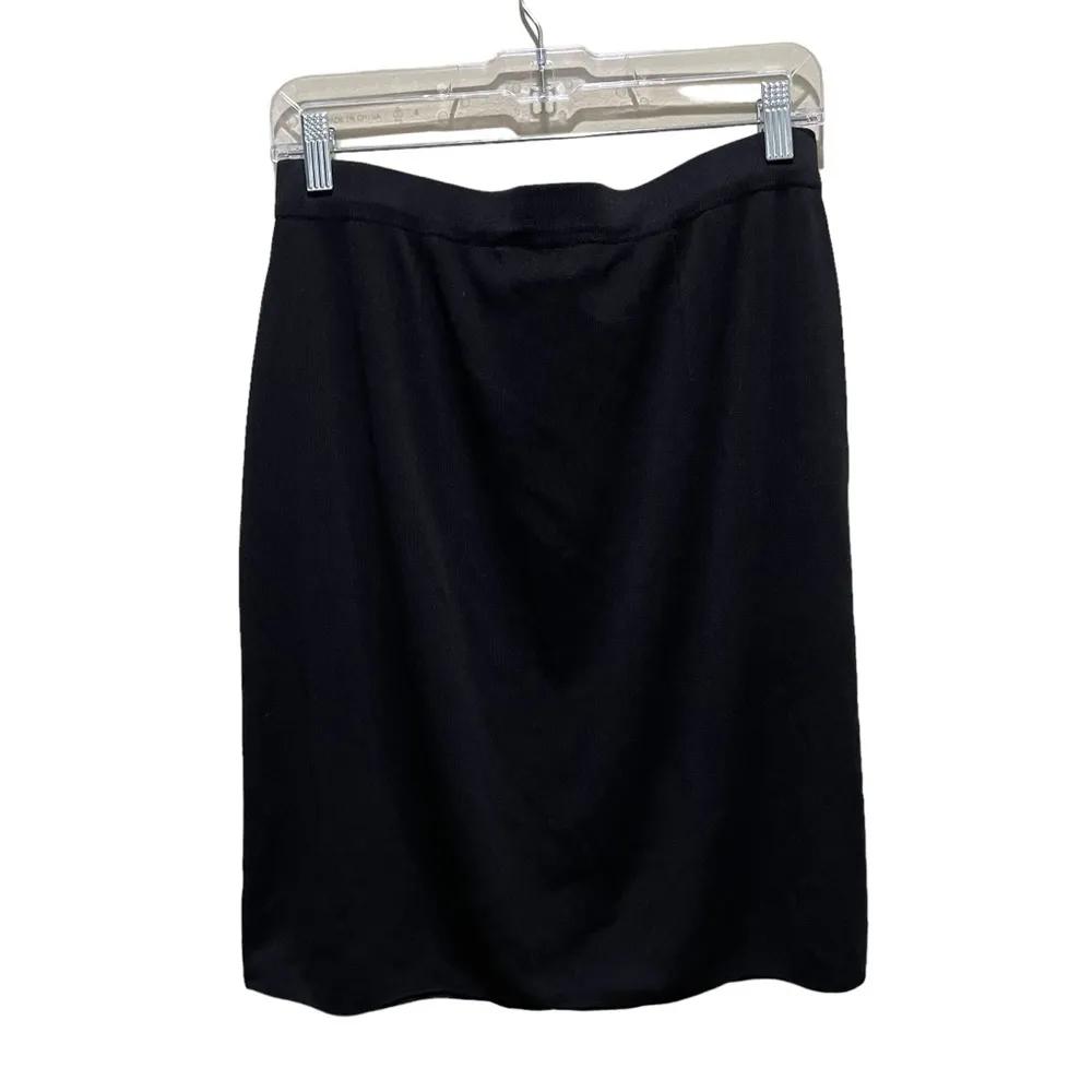 Misook Acrylic Pencil Skirt Knee Length Black Size Large - Image 4