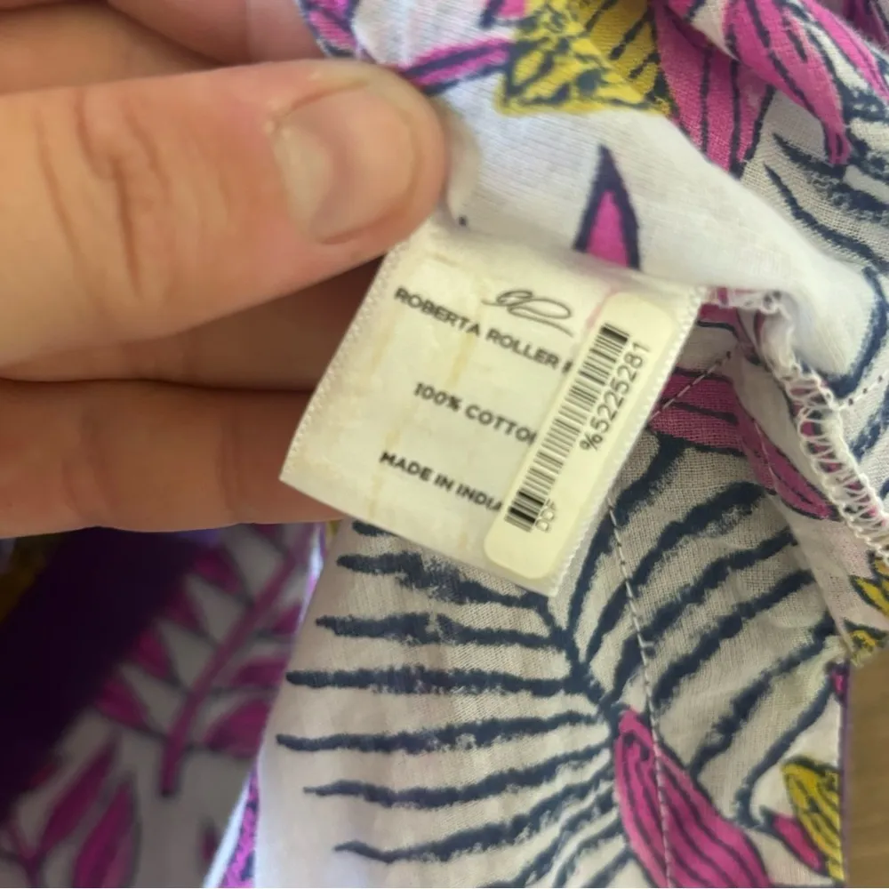 roberta roller rabbit leaf print tropical slit side tunic top - Image 5