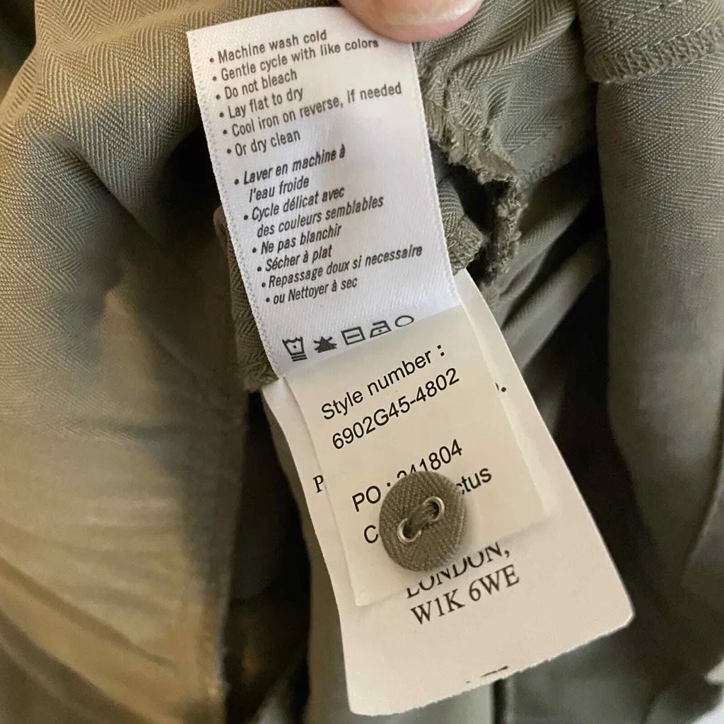 PAIGE Olive Green Ruffle Hem collared Dress - Image 6