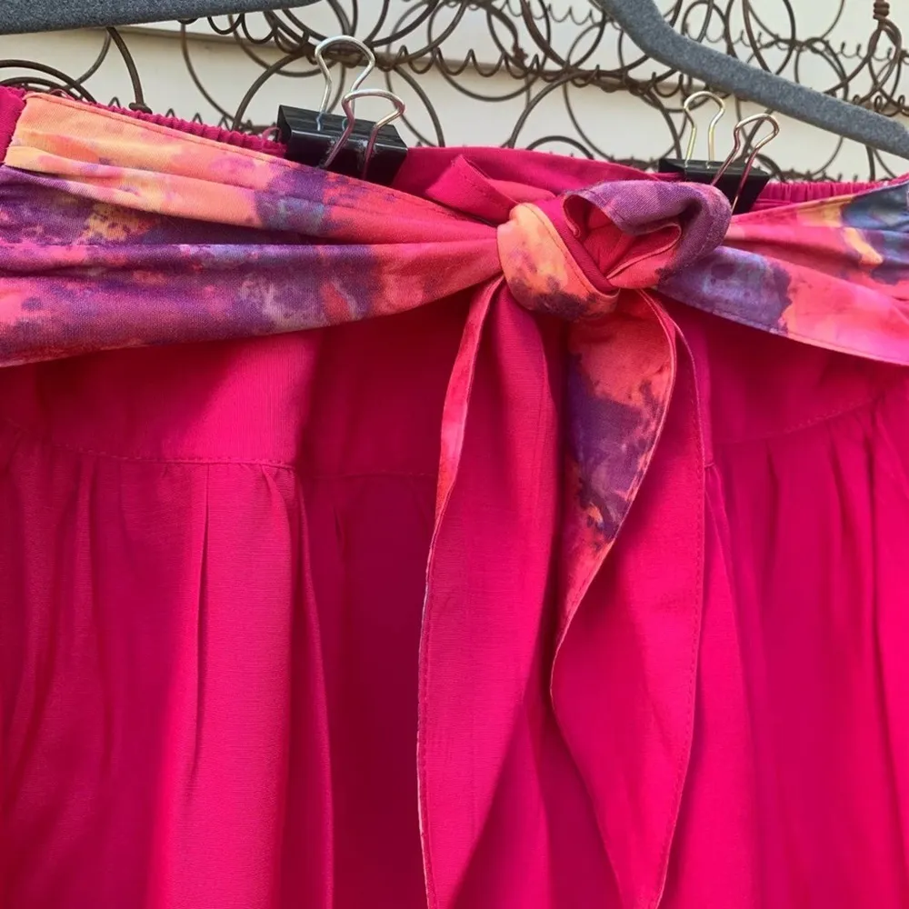 Vintage 70s Signet hot pink high rise paper bag pants Size L - Image 4