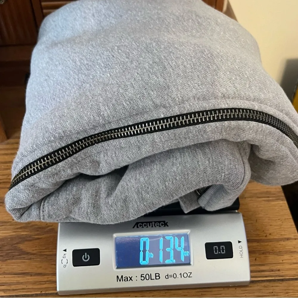 Obx Outer Banks, NC Gray Zip Up Hooded Sweatshirt Shark Flag Design Size Small - Image 13