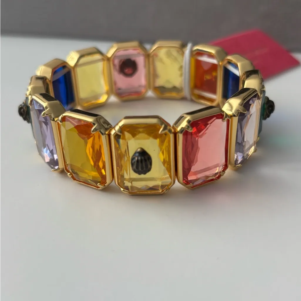 new Kurt Geiger Gold Multicolor Gemstone Bracelet - Image 5