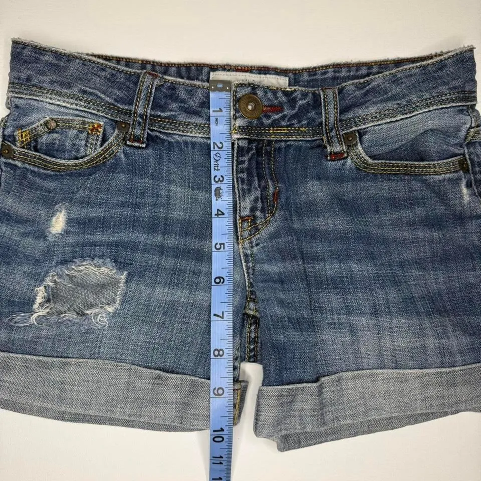 Distressed Low Rise Denim‎ Shorts - Image 4