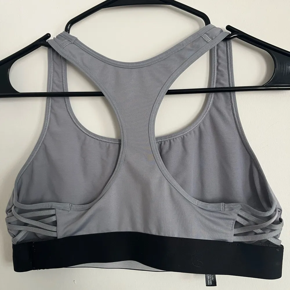 Victoria Secret Grey Sportsbra with Branded band and Criss Cross Side Trim - Image 2