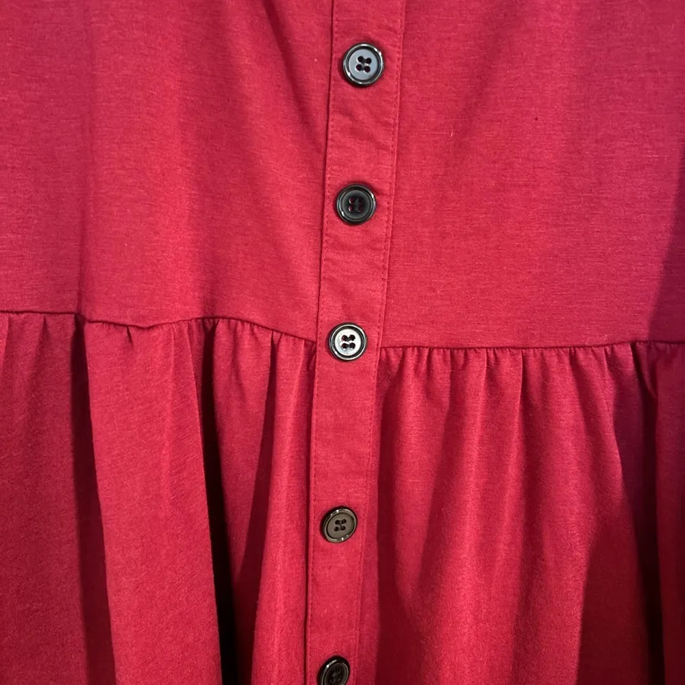 Women’s Plus Size Tank Top XL Burgundy Babydoll Sleeveless Flowy - Image 4