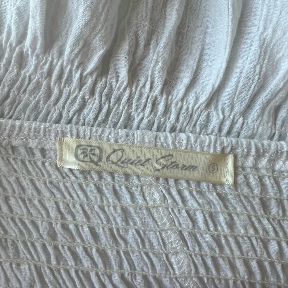 Quiet Storm white smocked ruffle top - Image 3