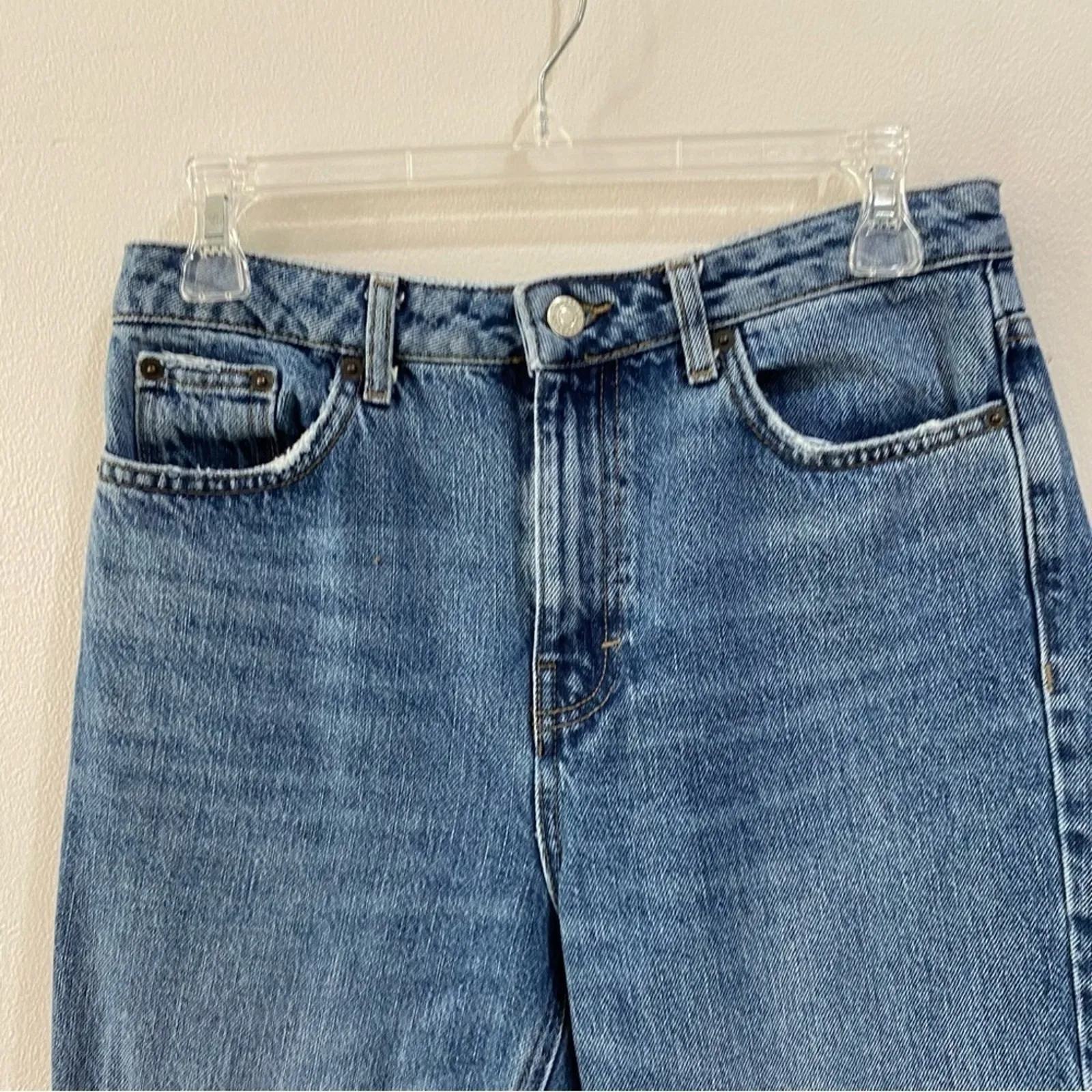Topshop | Mom Distressed Cropped Jeans Sz 28 - Image 4