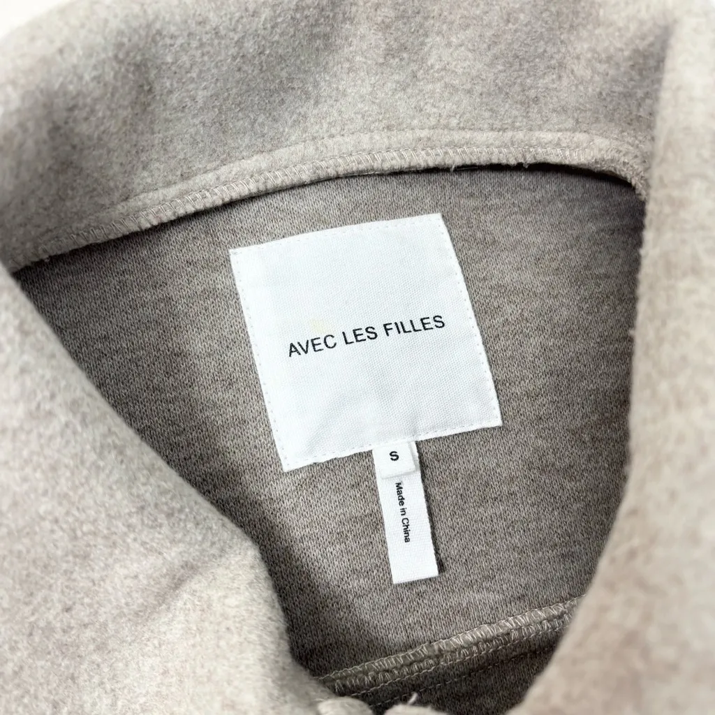 Avec Les Filles Tan Oat Melange Utility Shacket Jacket Size S - Image 8