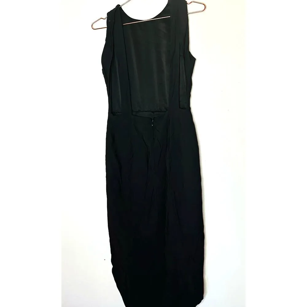 Misha Collection Women's Black Majorie Open Back Cross Straps Midi Dress Size 8 - Image 7